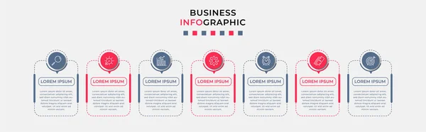 Business Infographic Design Template Διάνυσμα Εικονίδια Και Επιλογές Βήματα Μπορεί — Διανυσματικό Αρχείο