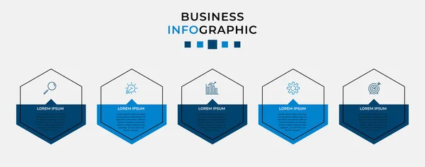 Modello Business Progettazione Infografica Vettoriale Con Icone Opzioni Passaggi Può — Vettoriale Stock