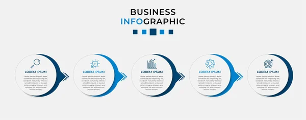 Vector Infographic Design Business Template Mit Symbolen Und Optionen Oder — Stockvektor