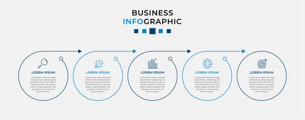 Vector Infographic Design Business Template Mit Symbolen Und Optionen Oder — Stockvektor