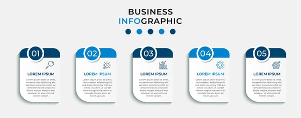 Vector Infographic Design Business Template Mit Symbolen Und Optionen Oder — Stockvektor