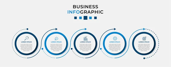 Vector Infographic Design Business Template Icons Options Steps Może Być — Wektor stockowy