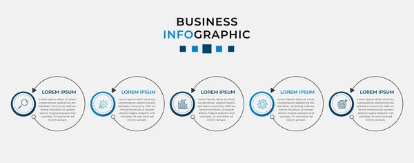 Vector Infographic Design Business Template Mit Symbolen Und Optionen Oder — Stockvektor