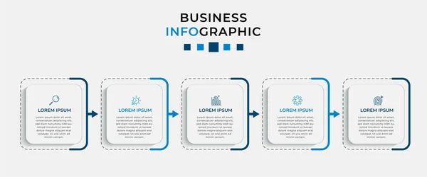 Vector Infographic Design Business Template Mit Symbolen Und Optionen Oder — Stockvektor