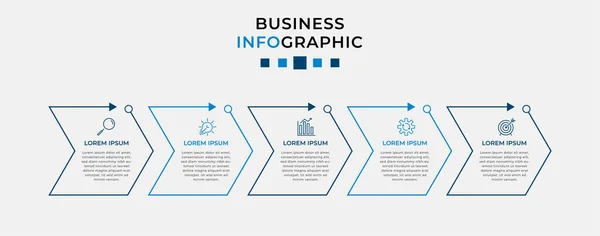 Vector Infographic Design Affärsmall Med Ikoner Och Alternativ Eller Steg — Stock vektor