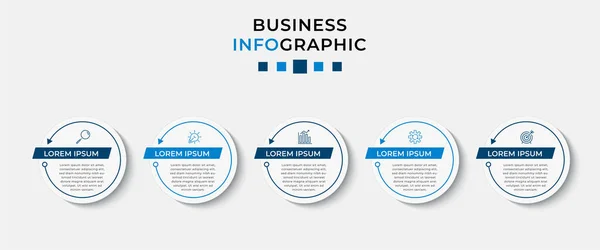 Vector Infographic Design Business Template Mit Symbolen Und Optionen Oder — Stockvektor