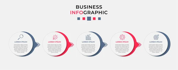 Vector Infographic Tasarım Şablonu Simgeleri Seçenek Veya Adımla Şlem Şeması — Stok Vektör