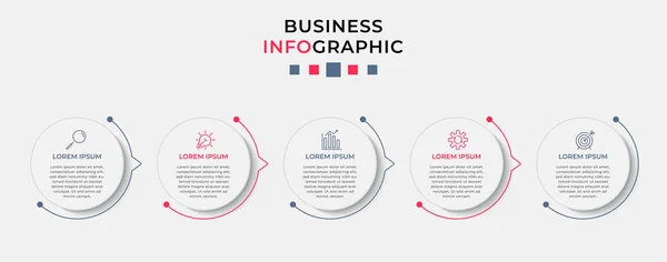 Vector Infographic Design Business Template Mit Symbolen Und Optionen Oder — Stockvektor