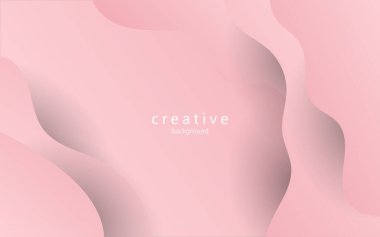 Asgari soyut dinamik pembe yumuşak renk sıvısı, sıvı dalgalı geometrik kompozisyon arka planı. eps10 vektörü