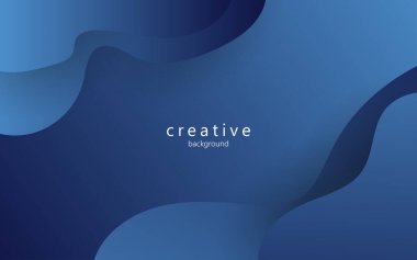 Asgari soyut dinamik mavi renk sıvısı, sıvı dalgalı şekil geometrik bileşim arka planı. eps10 vektörü