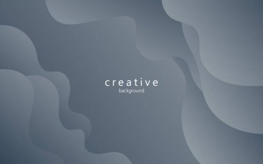 Asgari soyut dinamik siyah gri renk sıvısı, sıvı dalgalı şekil geometrik bileşim arka planı. eps10 vektörü