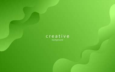 Asgari soyut dinamik yeşil renk sıvısı, sıvı dalgalı geometrik bileşim arka planı. eps10 vektörü