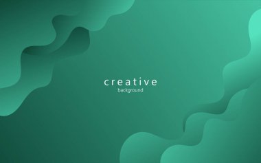 Asgari soyut dinamik yeşil renk sıvısı, sıvı dalgalı geometrik bileşim arka planı. eps10 vektörü