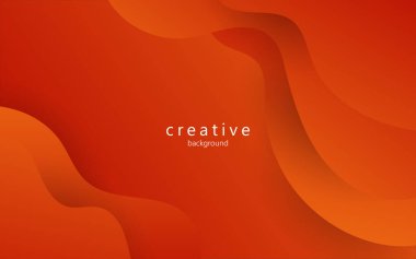 Asgari soyut dinamik turuncu renk sıvısı, sıvı dalgalı şekil geometrik bileşim arka planı. eps10 vektörü