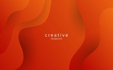 Asgari soyut dinamik turuncu renk sıvısı, sıvı dalgalı şekil geometrik bileşim arka planı. eps10 vektörü