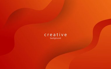 Asgari soyut dinamik turuncu renk sıvısı, sıvı dalgalı şekil geometrik bileşim arka planı. eps10 vektörü