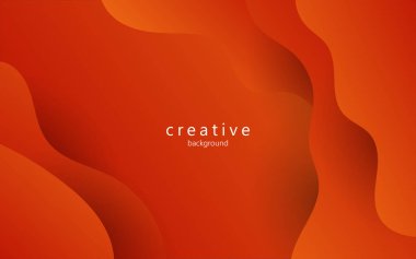 Asgari soyut dinamik turuncu renk sıvısı, sıvı dalgalı şekil geometrik bileşim arka planı. eps10 vektörü