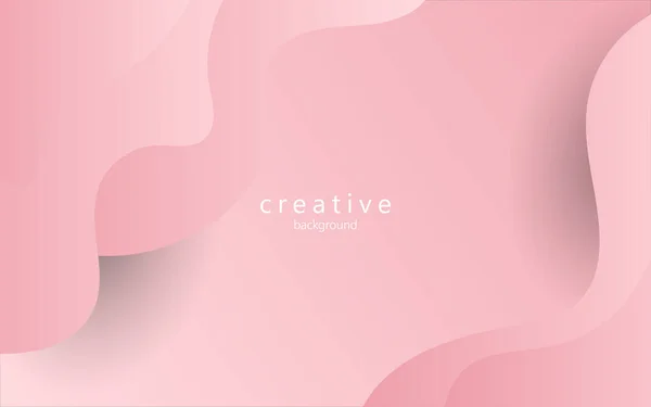 Minimalista Abstracto Dinámico Rosa Suave Gradiente Color Fluido Líquido Ondulado — Vector de stock