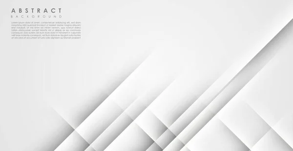 Abstrait Moderne Blanc Gris Bande Diagonale Avec Ombre Arrière Plan — Image vectorielle