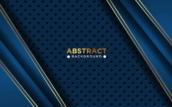 Luxuriöse Abstrakte Blaugoldene Linie Überlappen Schichten Mit Kreis Textur Hintergrund — Stockvektor