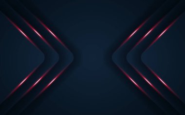 Metin tasarımı için boş alan üzerine kırmızı ışık çizgisi ve metin tasarımı modern lüks fütüristik arka plan illüstrasyonuna sahip soyut kara donanma vektörü