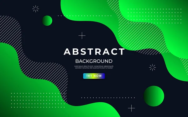 Minimal Green Abstract Geometric Fluid Dynamic Wavy Shape Composition Wavy — Stock Vector