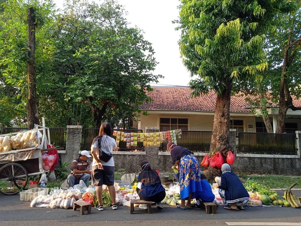 Penyuntingan Foto September 2021 Jakarta Timur Indonesia Penjual Sayur Street — Stok Foto
