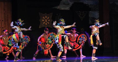 Photo Editorial, 04 December 2021, TMII, Taman Mini Indonesia Indah, East Java Pavilion or Anjungan, 28 November 2021, Jaranan or Bamboo Horse and Wild Pig or Celeng Traditional Dance