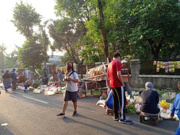 Foto Redactioneel September 2021 Oost Jakarta Indonesië Straat Markt Groente — Stockfoto