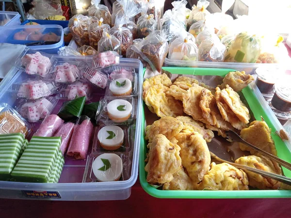 Gorengan Tahu Tofu Tempe Kikil Street Food Fried Snack Indonesia — Zdjęcie stockowe