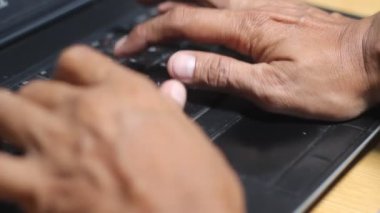 footage working asian man using notebook 