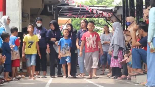 Rekaman Editorial Indonesia Agustus 2022 Permainan Menyenangkan Jakarta Timur Hut — Stok Video
