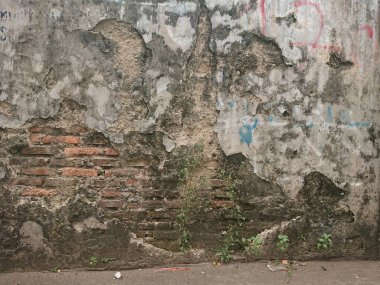 arkaplan, soyut yıpranmış duvar ve kırmızı tuğla duvar