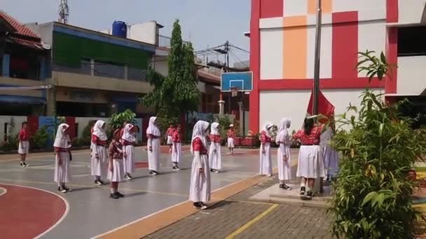 21St October 2022 Jakarta Indonesia Elementary School Student Using Uniform — Stock Video