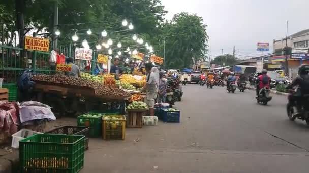 Editorial Footage Indonesia East Jakarta 21St October 2022 Fruit Seller — Stock Video