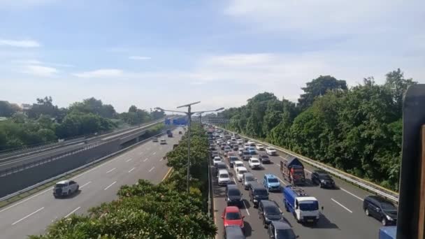 Indenesia Jakarta Oktober 2022 Pandangan Atas Situasi Lalu Lintas Kendaraan — Stok Video