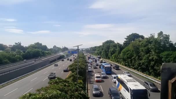 Indenesia Jakarta Oktober 2022 Pandangan Atas Situasi Lalu Lintas Kendaraan — Stok Video