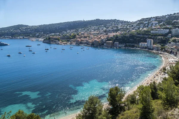 Veduta Aerea Delle Bellissime Spiagge Del Fantastico Mare Villefranche Sur — Foto Stock