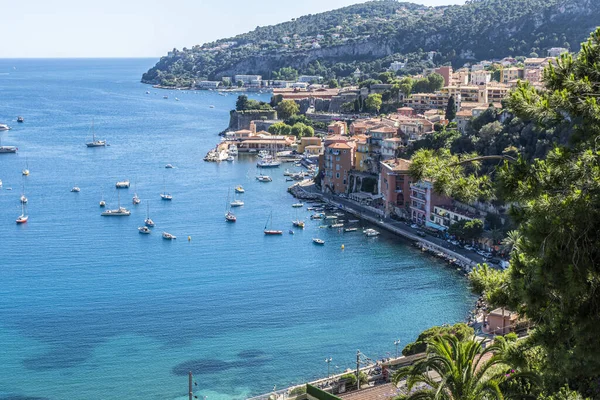 Vue Aérienne Des Belles Plages Mer Fantastique Villefranche Sur Mer — Photo