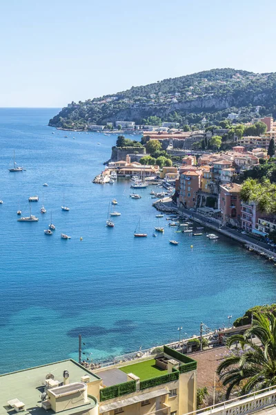 Vue Aérienne Des Belles Plages Mer Fantastique Villefranche Sur Mer — Photo