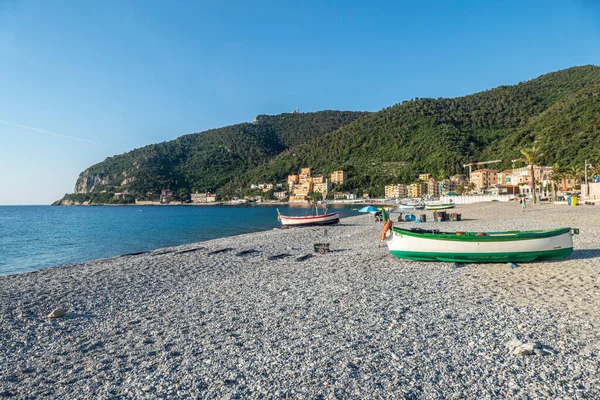 Noli Italy 2021 Noli的特色渔民海滩 — 图库照片