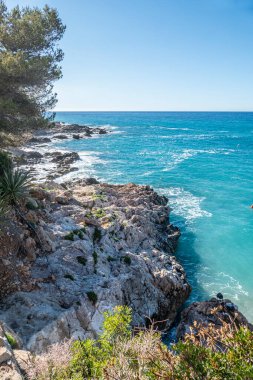 Ventimiglia 'daki güzel Balzi Rossi plajı.
