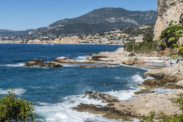 Ventimiglia Italy 2021 Beautiful Balzi Rossi Beach Ventimiglia Menton Background — Stock Photo, Image