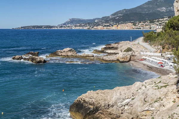 Ventimiglia Italien 2021 Der Wunderschöne Strand Balzi Rossi Ventimiglia Mit — Stockfoto