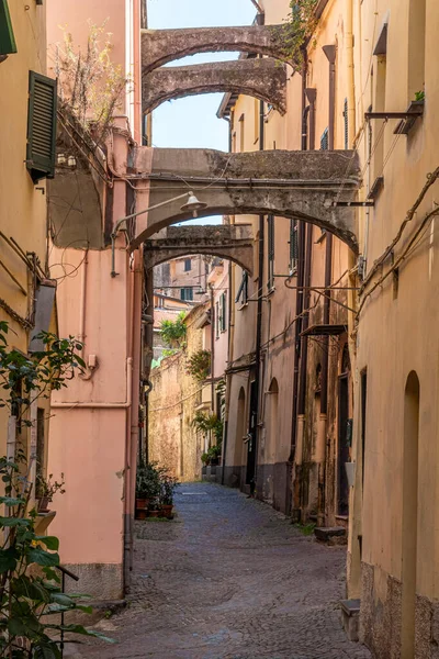 Taggia Itália 2021 Antigas Ruas Estreitas Centro Histórico Taggia — Fotografia de Stock