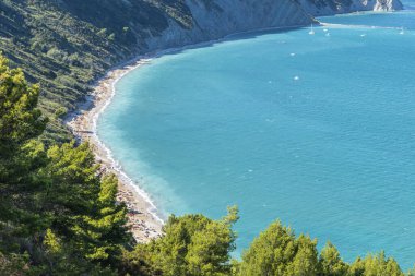 aerial view of the beautiful beach of Mezzavalle in Ancona clipart