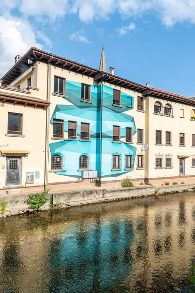 Omegna Italia 2021 Centro Histórico Omegna Con Hermosos Edificios Cerca — Foto de Stock