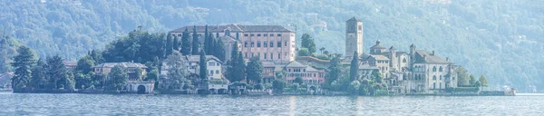 Vista Extra Ampia Dell Isola San Giulio Nel Lago Orta — Foto Stock