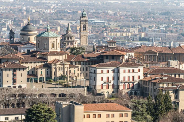 Vista Aérea Del Centro Histórico Bérgamo Alta — Foto de Stock