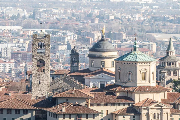 Aerial View Historic Center Bergamo Alta — Stockfoto